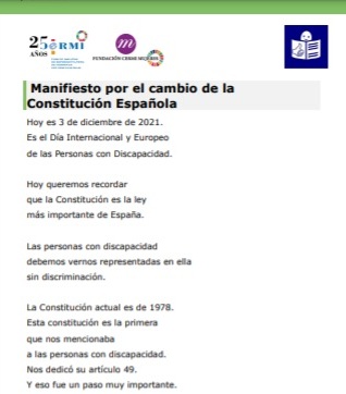 Manifiesto con motivo del Día de la Constitución Española (6 de diciembre  de 2022)