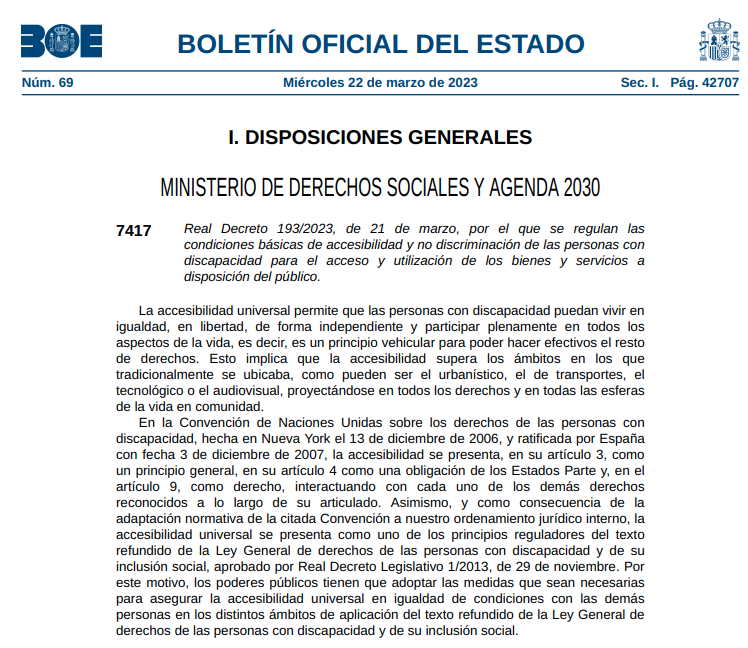 Publicación del Real Decreto por el que se regulan las Condiciones ...