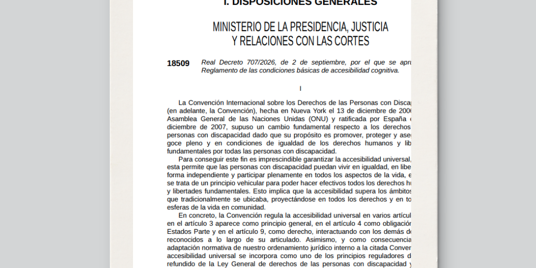 Reglamento de las condiciones básicas de accesibilidad cognitiva